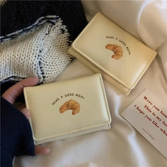 Mimicun Cute Bread Wallets for Women Ins Korean Style Fashion Simple Designer Card Wallet Square Leather Original Aesthetic Bags