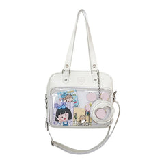 Mimicun  - Japanese Harajuku Ita Bag for Women Transparent Pocket Itabag High School Girls