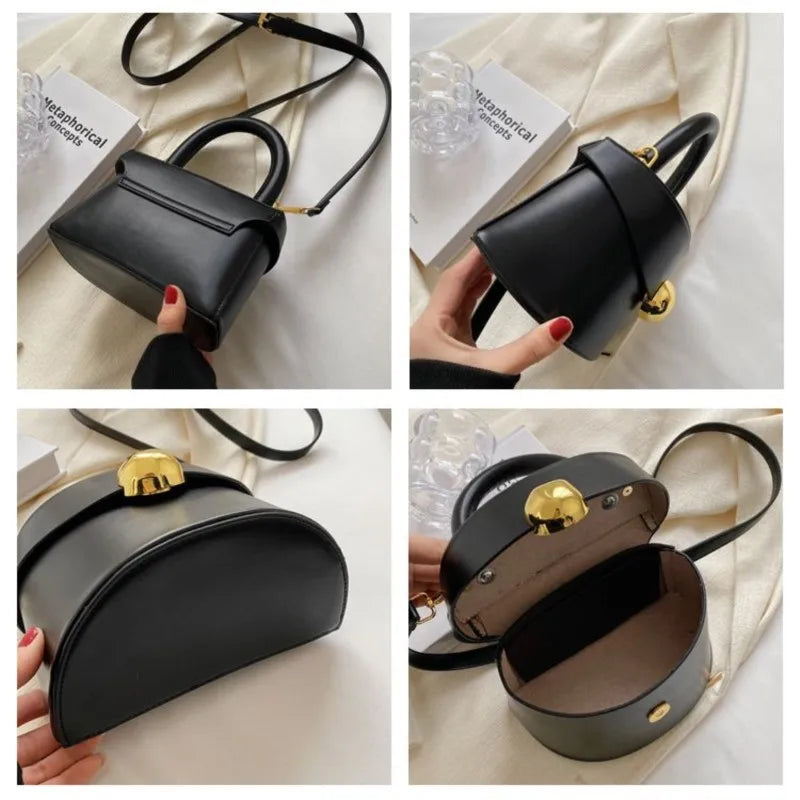 Mimicun  -  Vintage Black Messenger Bag Women Retro Leather Handle Bucket Bag Purse Ladies Fashion Versatile Crossbody Bags Bolsos