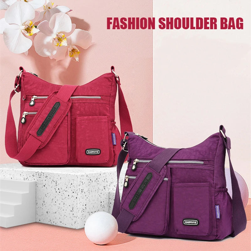 Mimicun Fashion Women Crossbody Bag Nylon Waterproof Handbag Female Simple Shoulder Bag Travel Large Capacity Messenger Bag Purse Bags