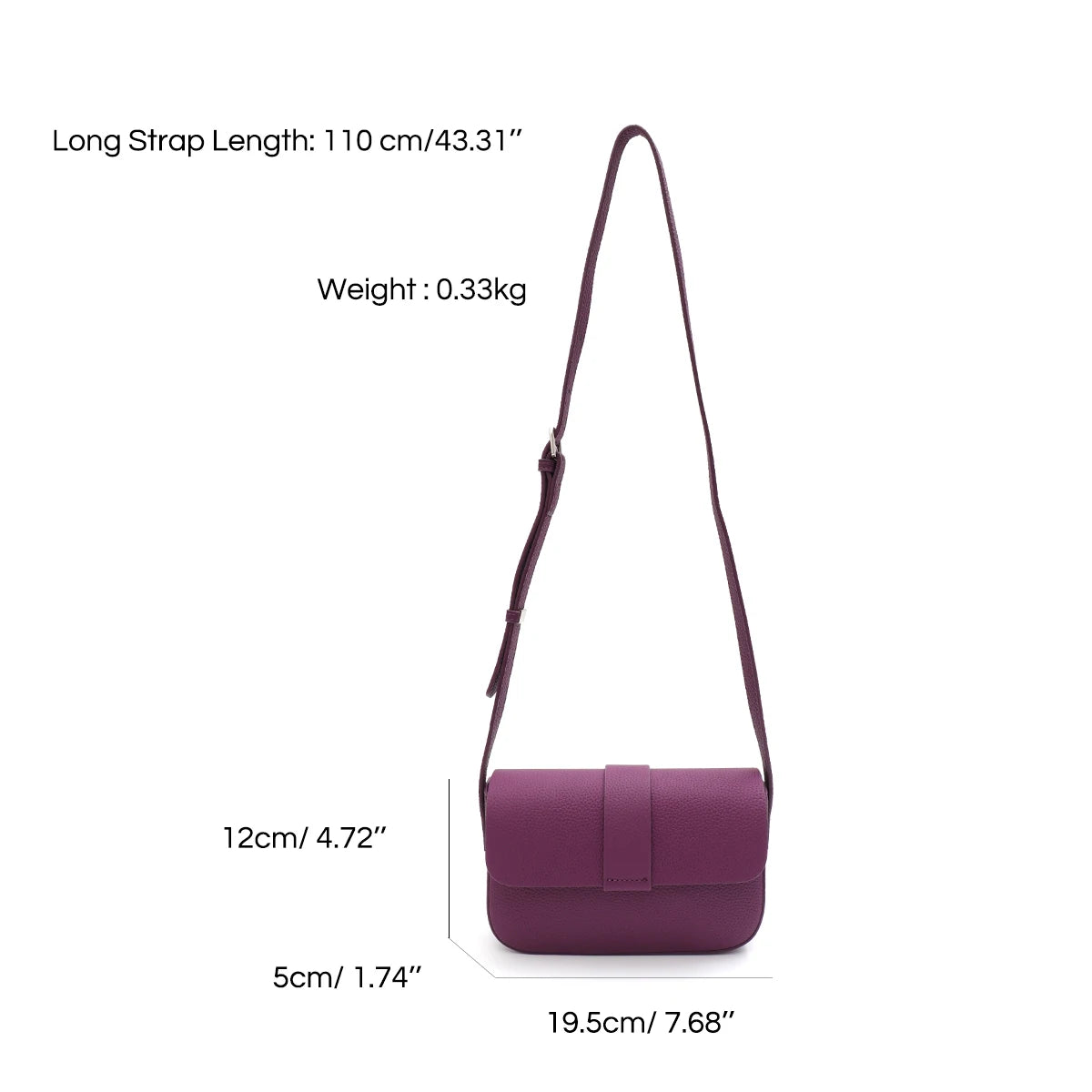 Mimicun Simple Style Genuine Leather Messenger Bag Women Solid Color Fashionable Flap Sling Purse Mini Portable Daily Casual Versatile