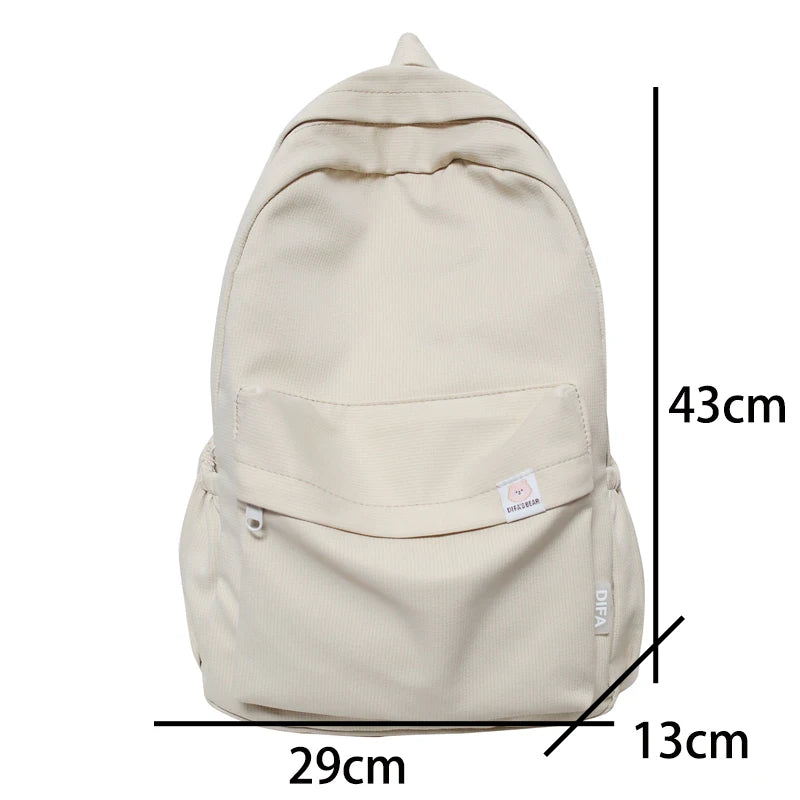 Mimicun High Quality Waterproof Solid Color Nylon Women Backpack College Style Travel Rucksack School Bags for Teenage Girl Boys New