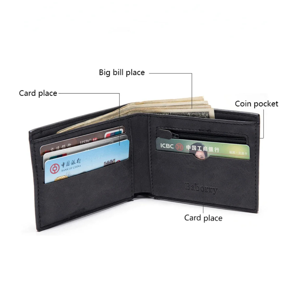 Mimicun Hot Selling Leather Wallet Top Men Coin Bag Minimalist Thin Purse Card Pack Purse Business Short Wallet for Men 2024 New Fashion