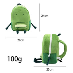 Mimicun Green Plush Backpack Bag High Quality daily Commuting Playing Dating cute Bag High Quality fashion bag for girls