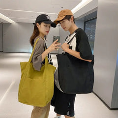 Mimicun Ultra-large capacity Nylon cloth bag female Travel shoulder Tote bag Commuting simple big bagwaterproof