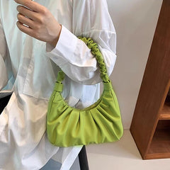 Mimicun Vintage PU Leather Luxury Designer Handbag Ladies Pleated Stylish Exquisite Top Handle Crossbody Bag Aesthetic Trendy Tote Bolsa