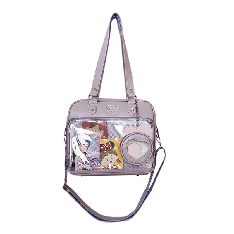 Mimicun  - Japanese Harajuku Ita Bag for Women Transparent Pocket Itabag High School Girls