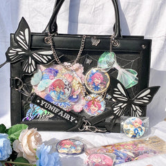 Mimicun  -  Y2K Labyrinth Butterfly Spider Web Letter Chain Handbags DIY Transparent Ita Bag Lolita Gothic Tote Vintage Fashion Shoulder Bag