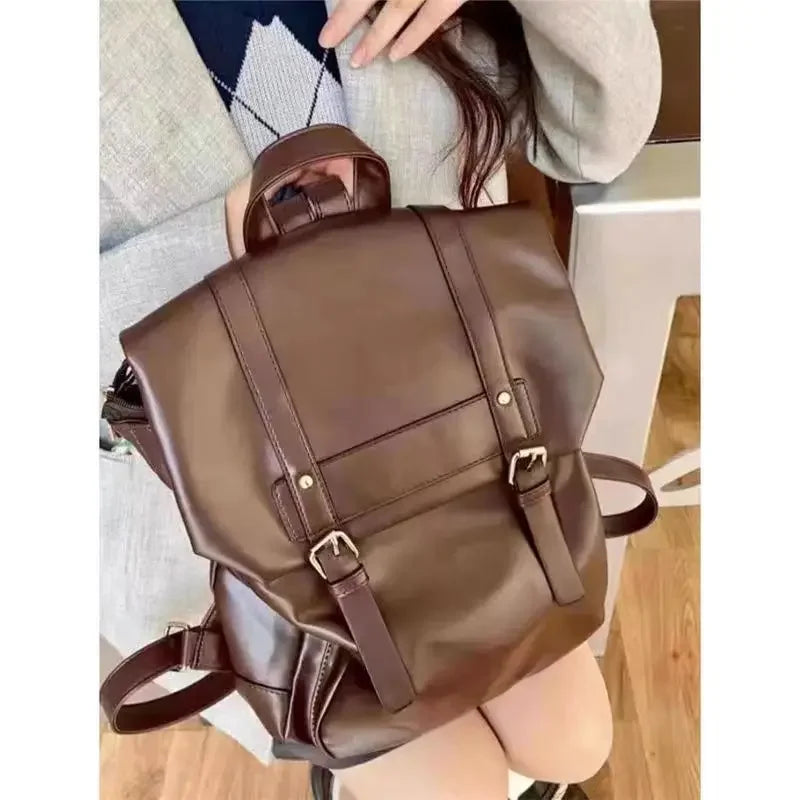 Mimicun Miyagawa Japanese JK Uniform Style School Backpack Women 2024 Autumn New Vintage Brown Bag College Student Classroom Backpacks