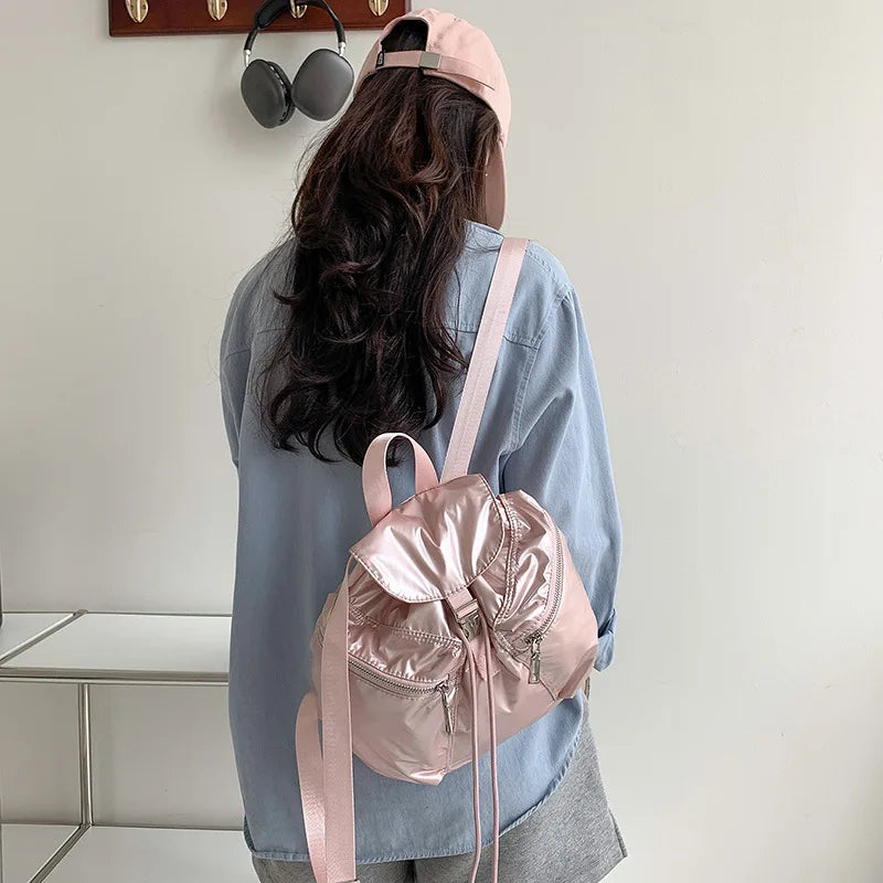 Mimicun Korean Fashion Backpacks for Girl Large Capacity Pu Leather Flap School Bag Luxury Travel Shoulder Bag Women Backpacks