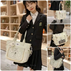 Mimicun  -  Y2K Cute Large Capacity Transparent Tote Bag Kawaii Lolita Crossbody Ita Bag Girl Simple Casual Shoulder Bag DIY Display Handbag