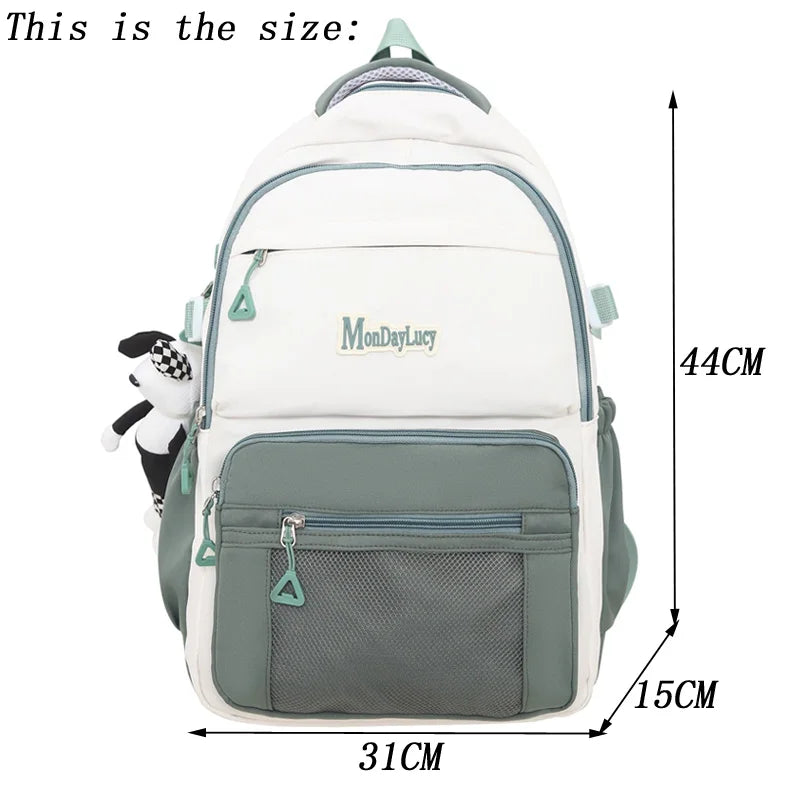 Mimicun New Multiple Pockets Waterproof Nylon Women Backpack Female High Quality Travel Bookbag For Teenage Girl Boys School Bag