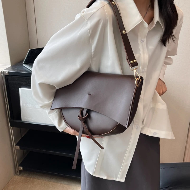 Mimicun High Quality Women Pu Leather Handbags Saddle Bag Casual Female Small Shoulder Tote Bag Designer Ladies Crossbody Bags for Women