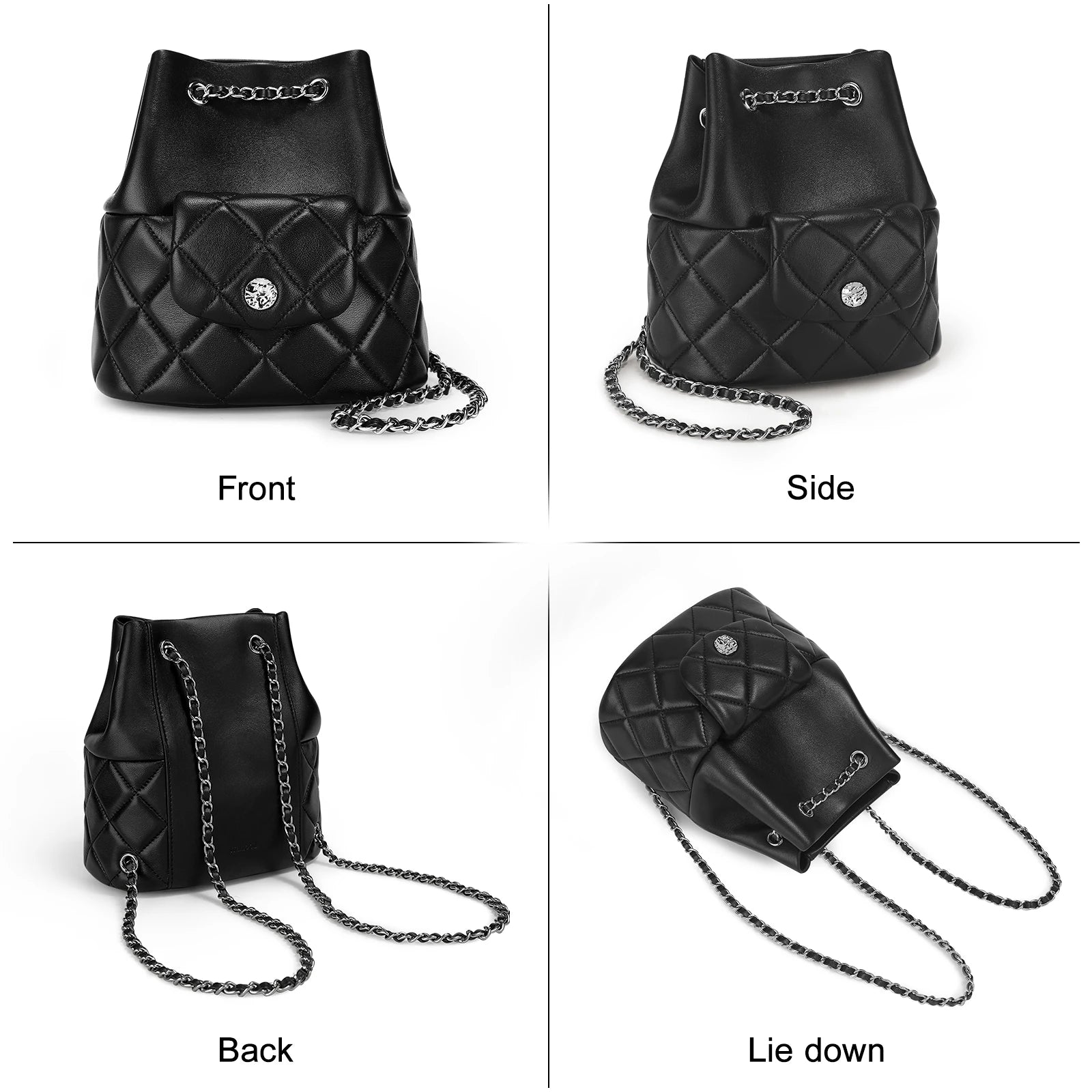 Mimicun 2024 New Sheepskin Chain Shoulder Bag, Quilted Diamond Lattice Original Design Backpack, Large Capacity Backpack