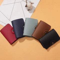 Mimicun 24 Slots Bits Card Holder Bag Simple Solid Color Pocket Case Women Men Credit ID Card Organizer Leather Cardholder Wallet 2024