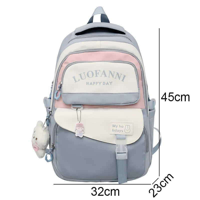 Mimicun Fashion Kawaii Girl Waterproof High Capacity School Bag Women Cute Backpack Lady Harajuku BookBag Female College Backpack Laptop