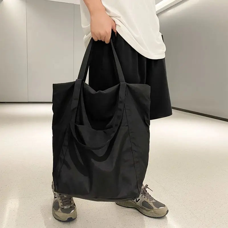 Mimicun Ultra-large capacity Nylon cloth bag female Travel shoulder Tote bag Commuting simple big bagwaterproof