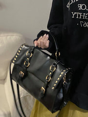 Mimicun Y2k Grunge Messenger Bag Women 2024 Vintage Rivet Chic Large Capacity Crossbody Bag Ladies Retro Luxury Designer Handbag