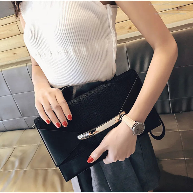 Mimicun Hand Bag Female New Envelope Hand Bag Hand Bag Korean Version of Personality Fashion Hand Bag with Temperament